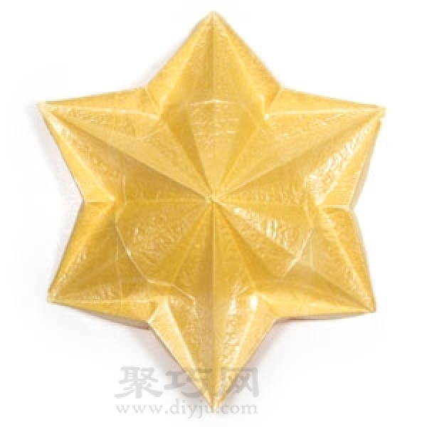 How to fold three-dimensional six-pointed star origami