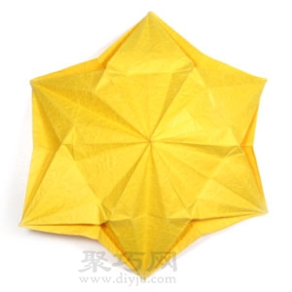 How to fold three-dimensional six-pointed star origami