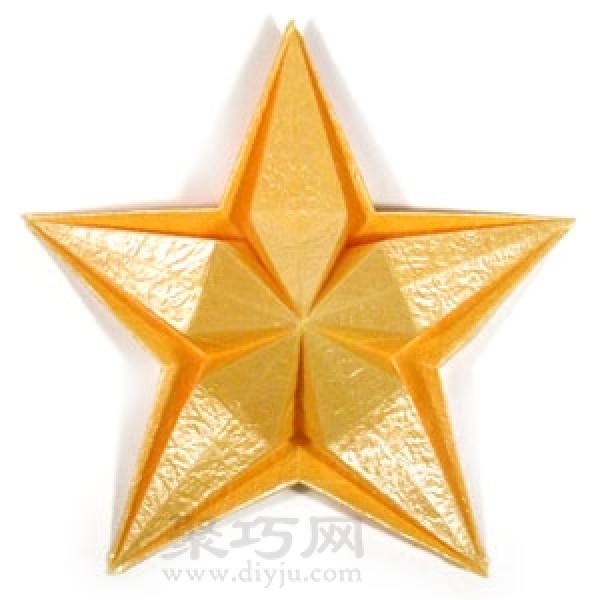 Simple folding method of three-dimensional five-pointed star origami