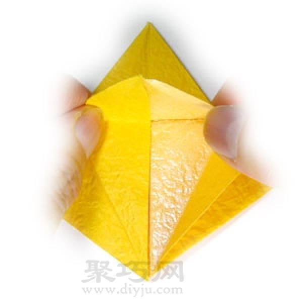 Simple folding method of three-dimensional five-pointed star origami