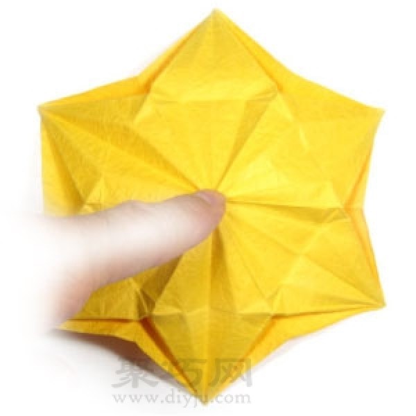 How to fold three-dimensional six-pointed star origami