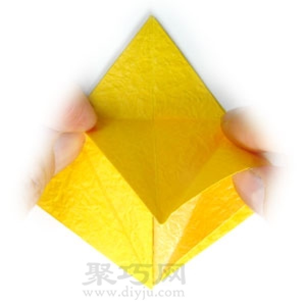 Simple folding method of three-dimensional five-pointed star origami