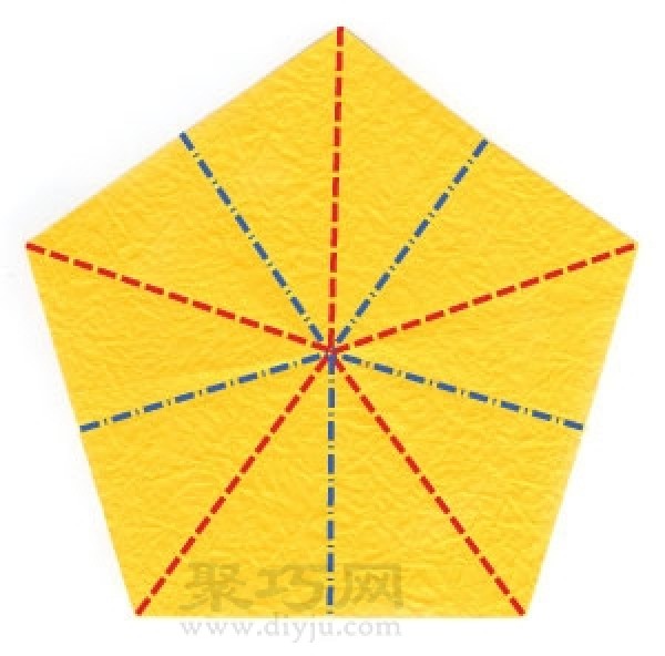 Simple folding method of three-dimensional five-pointed star origami