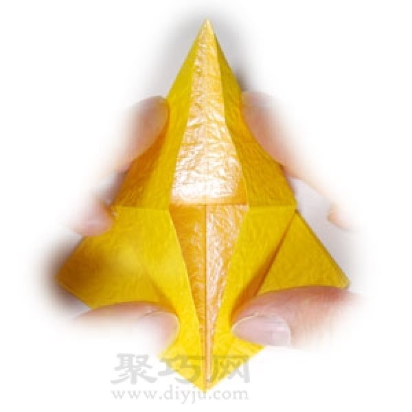 Simple folding method of three-dimensional five-pointed star origami