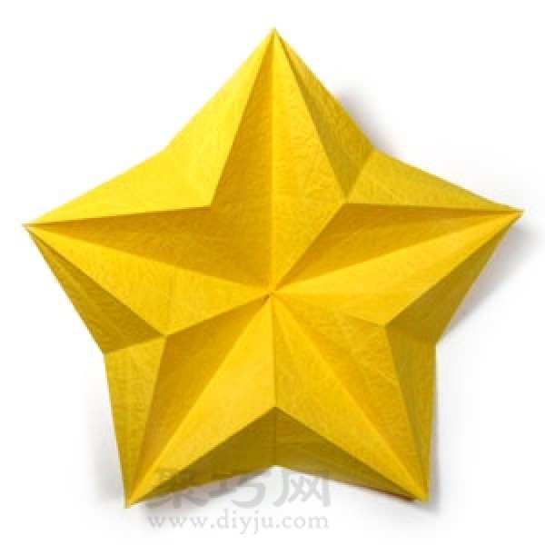 Simple folding method of three-dimensional five-pointed star origami