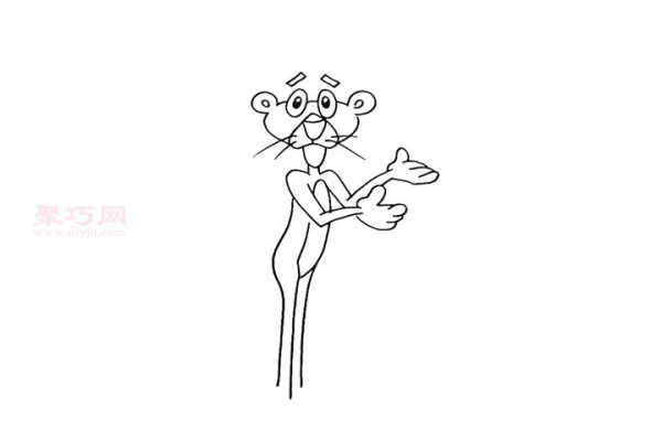 How to draw the Pink Panther in a simple way?