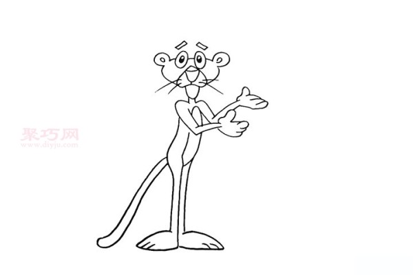 How to draw the Pink Panther in a simple way?