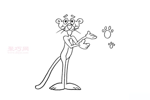 How to draw the Pink Panther in a simple way?