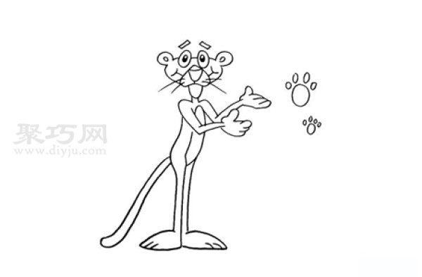 How to draw the Pink Panther in a simple way?