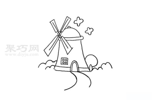 How to draw a big windmill the simplest way to draw a big windmill