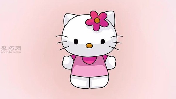 How to draw a standing Hello Kitty. Teach you how to draw a cute cartoon Hello Kitty.