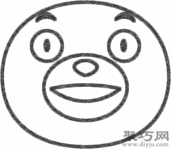 Step by step drawing of Kumamon. Teach you how to draw a simple drawing of Kumamon.