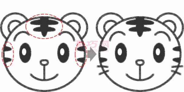 Steps to draw a cartoon tiger head. Teach you how to draw a small tiger head in simple strokes.