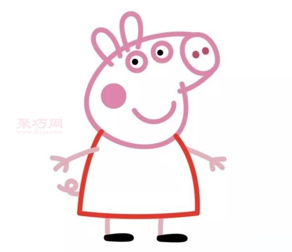 How to draw Peppa Pig and her family in a simple way?