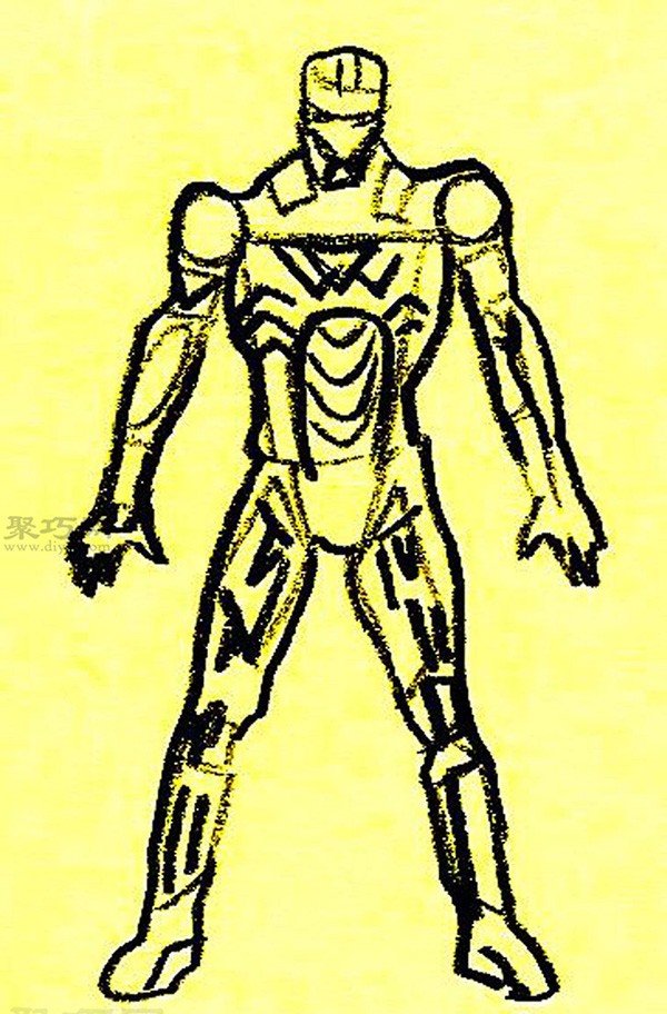 Steps to draw Iron Man Learn the steps to draw Iron Man together