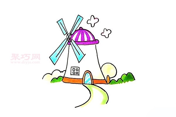 How to draw a big windmill the simplest way to draw a big windmill