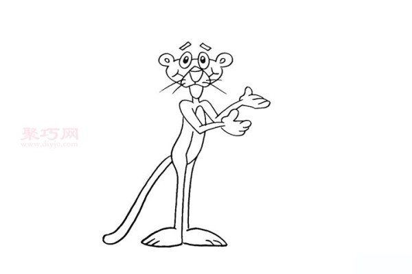 How to draw the Pink Panther in a simple way?