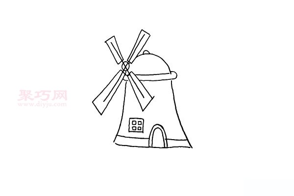 How to draw a big windmill the simplest way to draw a big windmill