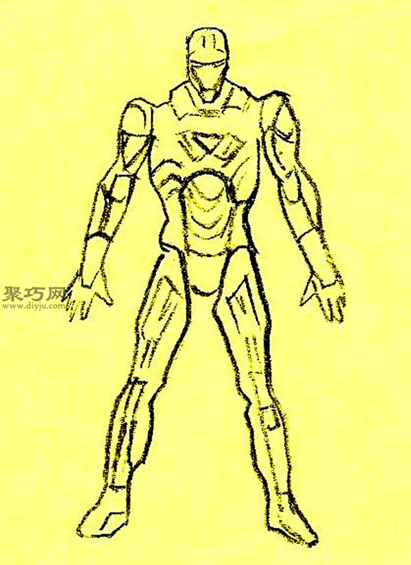 Steps to draw Iron Man Learn the steps to draw Iron Man together