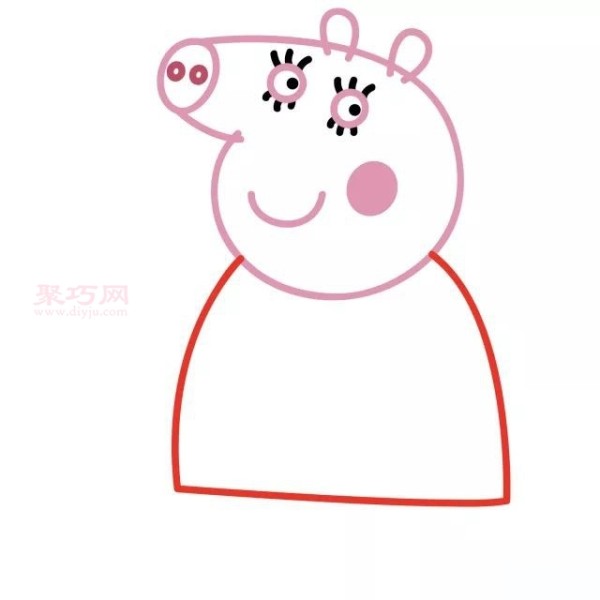 How to draw Peppa Pig and her family in a simple way?