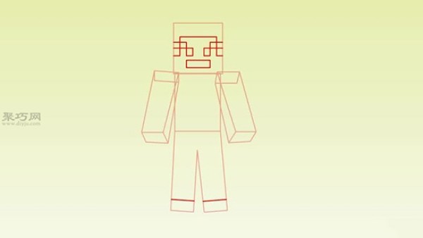 Frontal drawing of characters in the game Minecraft. Teach you how to draw Minecraft characters.