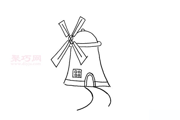 How to draw a big windmill the simplest way to draw a big windmill