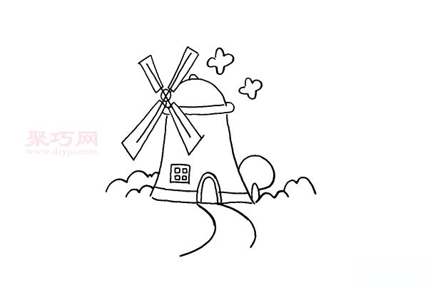 How to draw a big windmill the simplest way to draw a big windmill