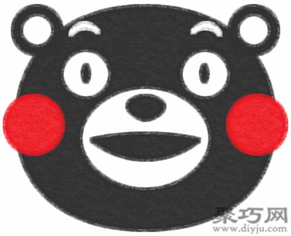 Step by step drawing of Kumamon. Teach you how to draw a simple drawing of Kumamon.