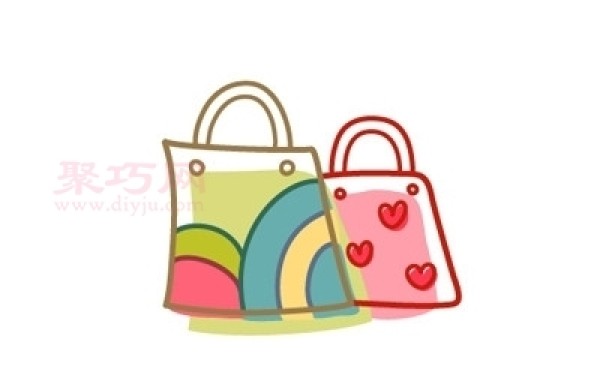 How to draw a shopping bag? Steps to draw a shopping bag with simple strokes