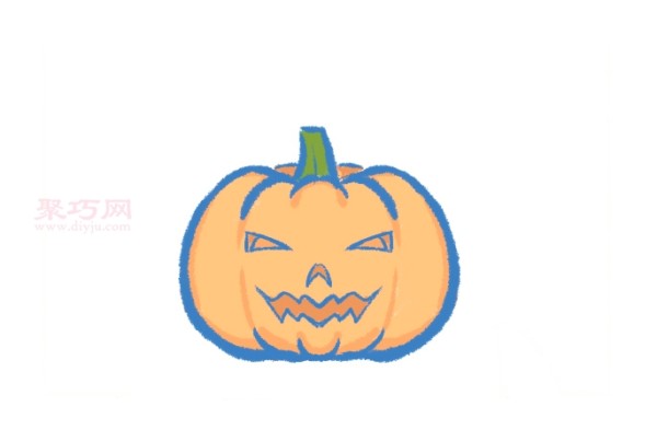 How to draw a Halloween pumpkin lantern simple and beautiful