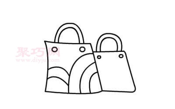 How to draw a shopping bag? Steps to draw a shopping bag with simple strokes