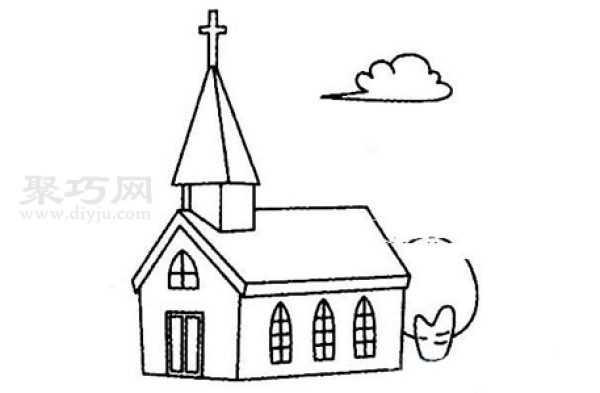 How to draw a church. Teach you how to draw a church step by step.