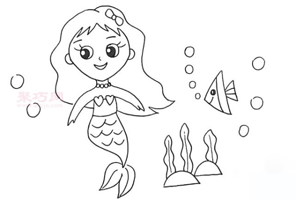 Illustration of how to draw a mermaid. Let’s learn how to draw a mermaid in simple strokes.