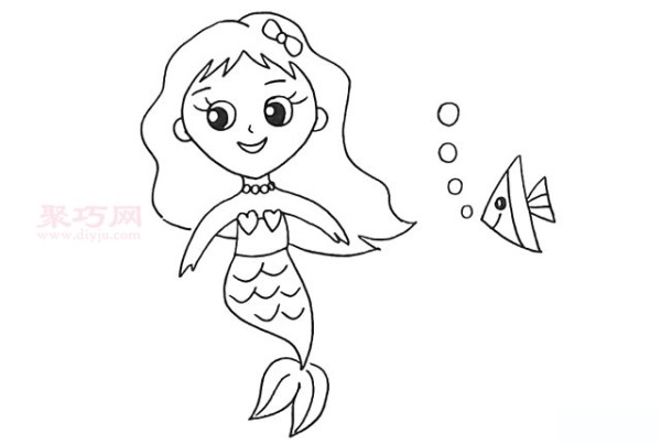 Illustration of how to draw a mermaid. Let’s learn how to draw a mermaid in simple strokes.