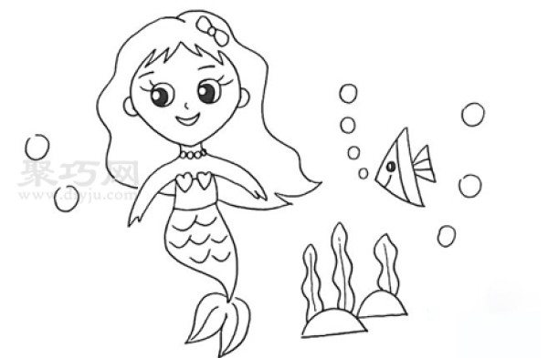 Illustration of how to draw a mermaid. Let’s learn how to draw a mermaid in simple strokes.