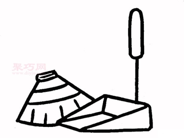 How to draw a broom to look good. Steps to draw a broom in simple strokes.