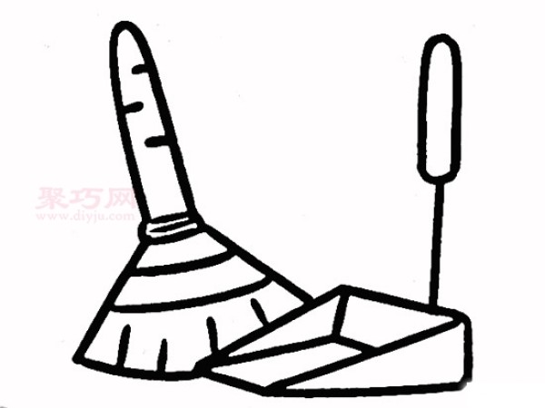 How to draw a broom to look good. Steps to draw a broom in simple strokes.