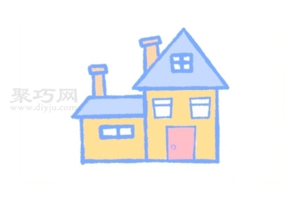 How to draw a cartoon little house in 5 steps