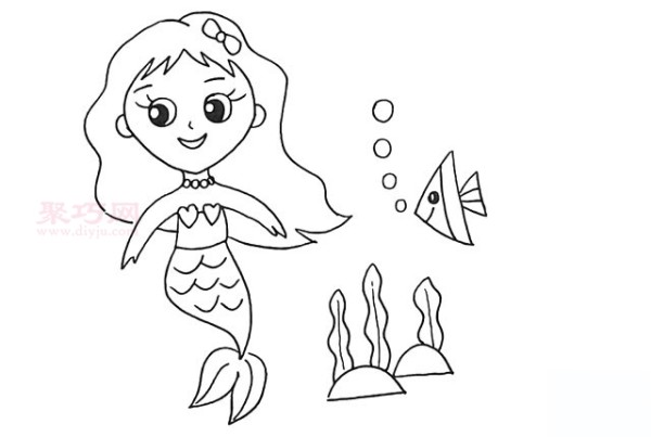 Illustration of how to draw a mermaid. Let’s learn how to draw a mermaid in simple strokes.