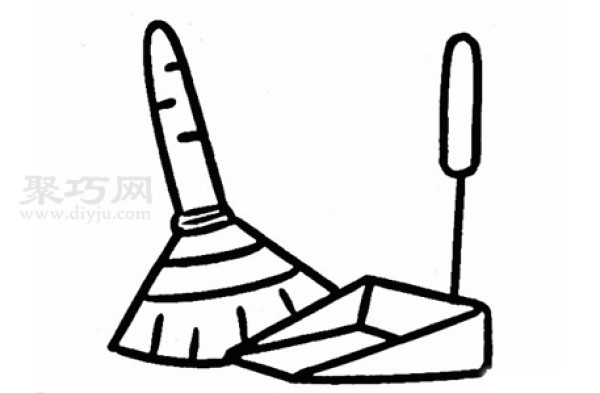 How to draw a broom to look good. Steps to draw a broom in simple strokes.