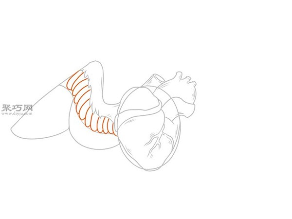 Steps to Draw a Traditional Winged Heart Let’s see how to draw a heart with wings.