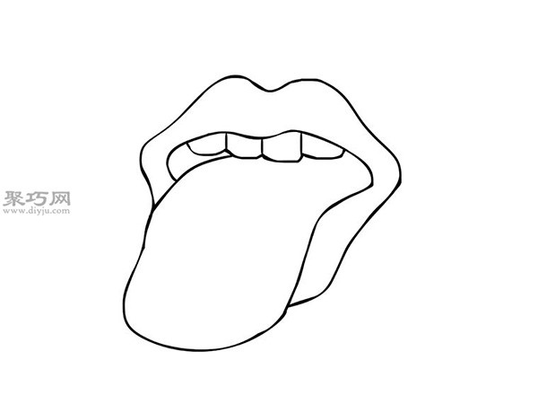 Steps to draw a rock mouth shape. Teach you how to draw a mouth.