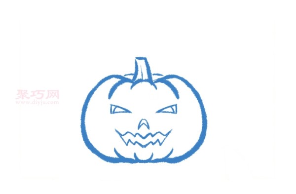 How to draw a Halloween pumpkin lantern simple and beautiful