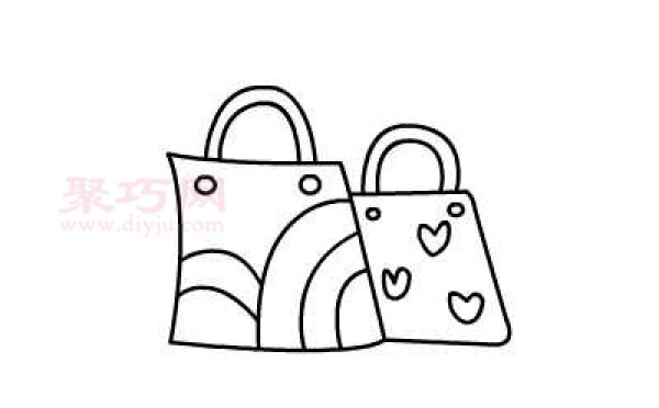 How to draw a shopping bag? Steps to draw a shopping bag with simple strokes