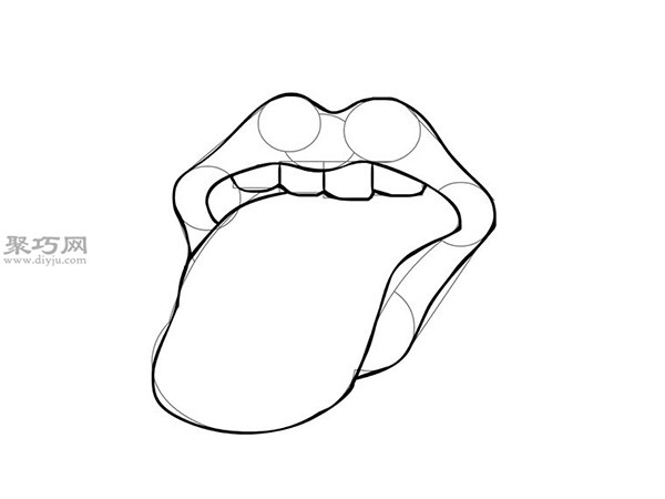 Steps to draw a rock mouth shape. Teach you how to draw a mouth.