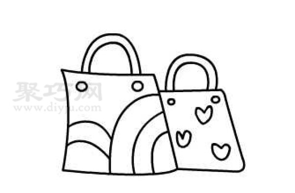 How to draw a shopping bag? Steps to draw a shopping bag with simple strokes