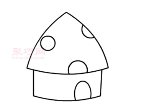 How to draw a mushroom house to look good. Teach you step by step how to draw a mushroom house in simple strokes.