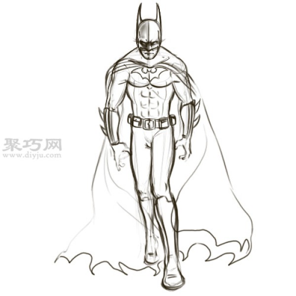 How to draw Batmans cowl. Hand-drawn Batman picture tutorial.