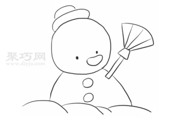 How to draw a cartoon snowman with simple strokes How to draw a cartoon snowman with simple strokes