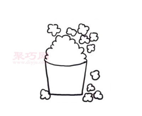 How to draw popcorn simple and beautiful. Teach you how to draw popcorn step by step.